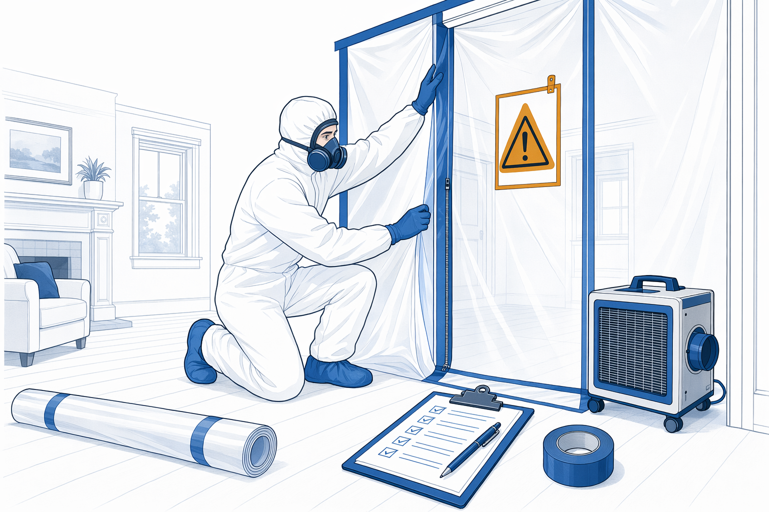 A careful, contained approach to lead paint and asbestos in an older home